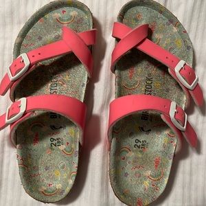 Birkenstock sandals for girls . Size 29 /185 c 11  , sole 8 inch . Color pink
